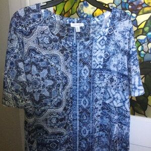 Concepts - Blue Mixed Print Tunic Top